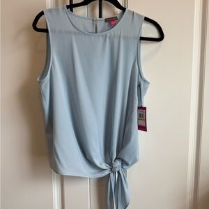 Vince Camuto Blue Tie Front Blouse